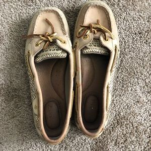 Gold sperry slip ons!